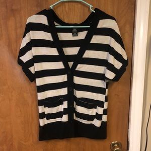 Medium One Clothing Striped Button Down Sweater
